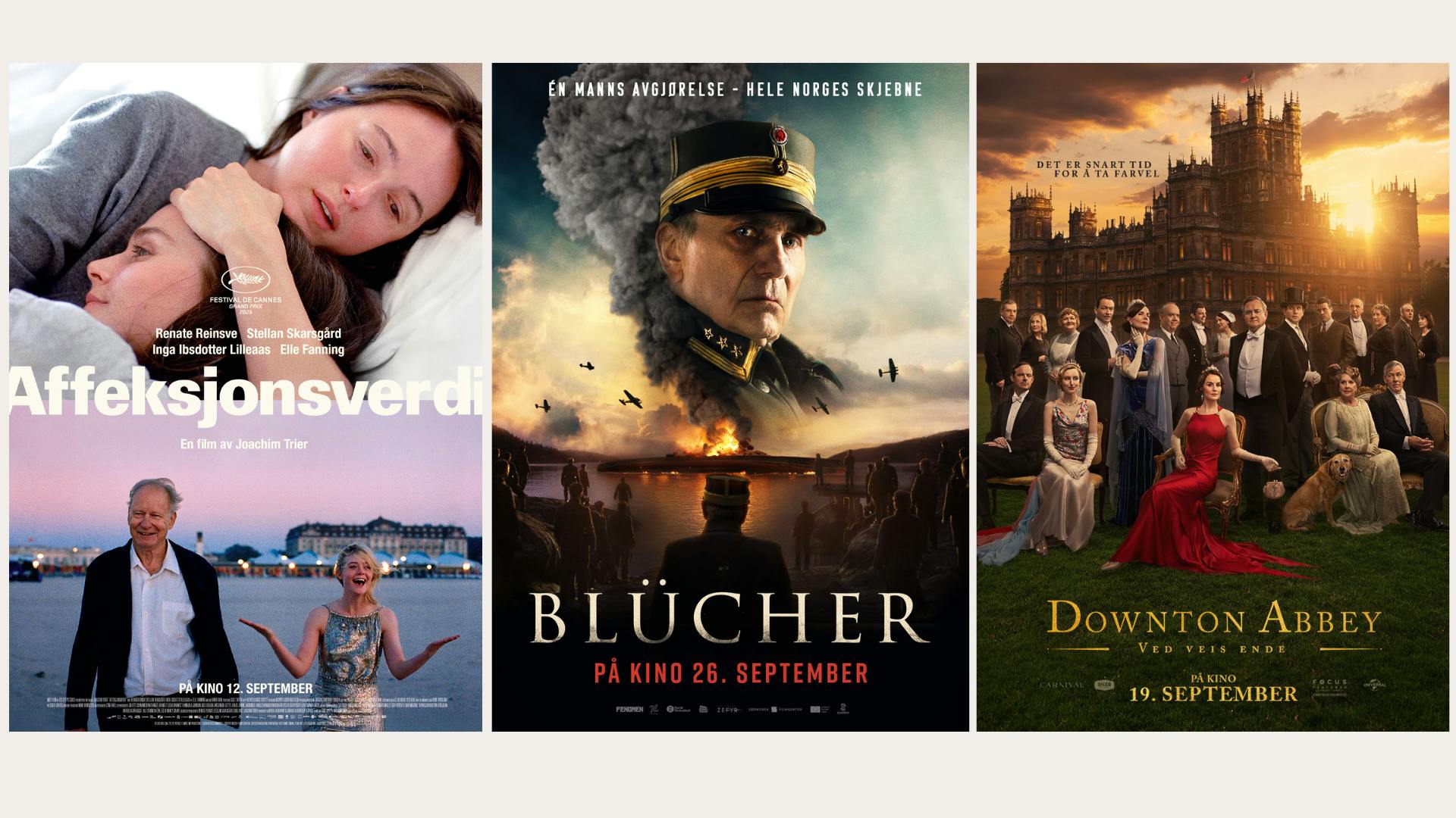 Bilete fr&aring; filmane Bl&uuml;cher, Affeksjonsverdi og Downton Abbey